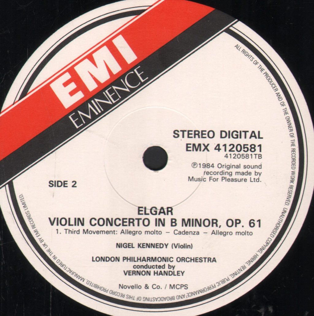 Nigel Kennedy - Elgar Violin Concerto - Lp