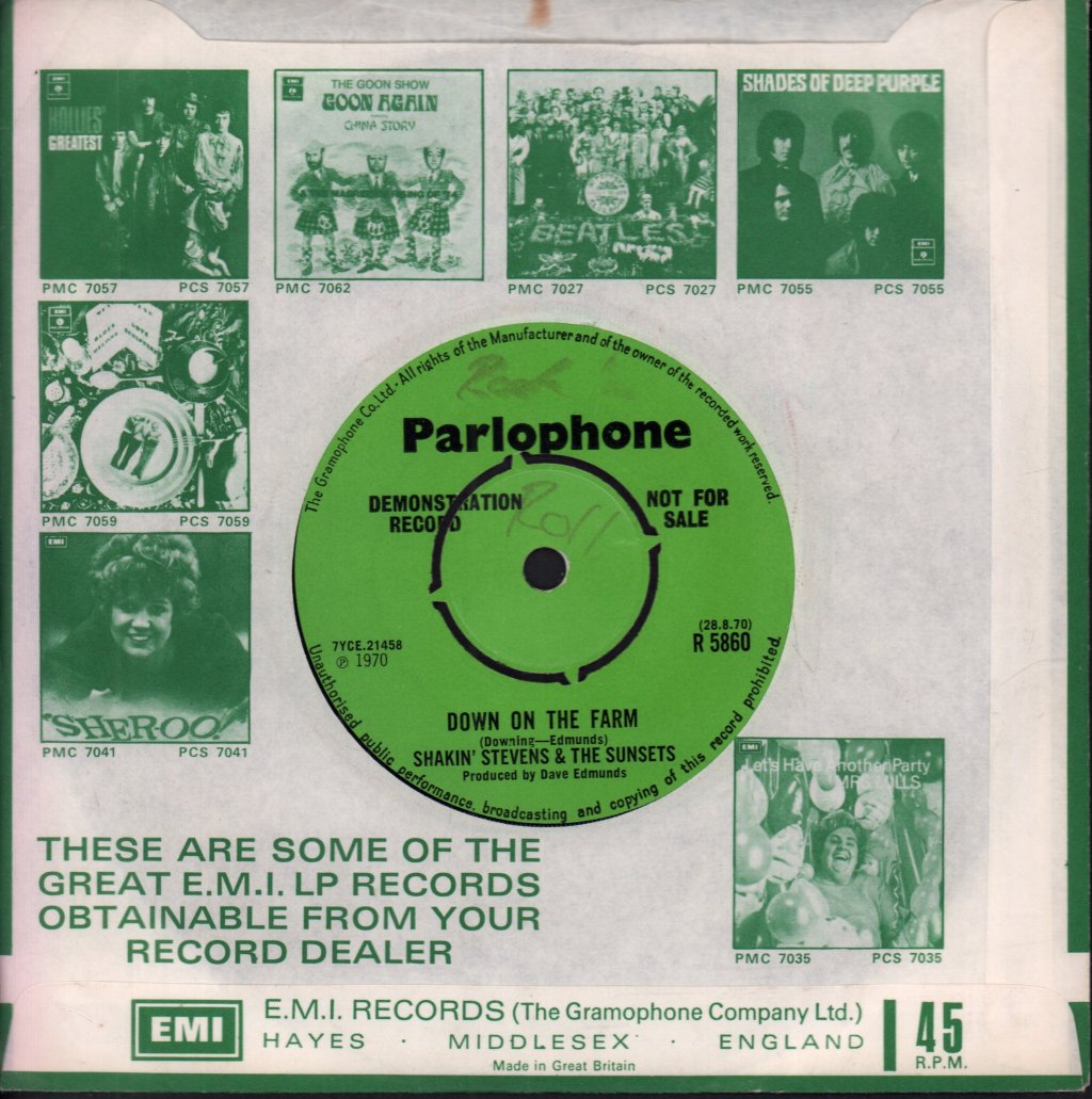 Shakin' Stevens And The Sunsets - Spirit Of Woodstock - 7 Inch