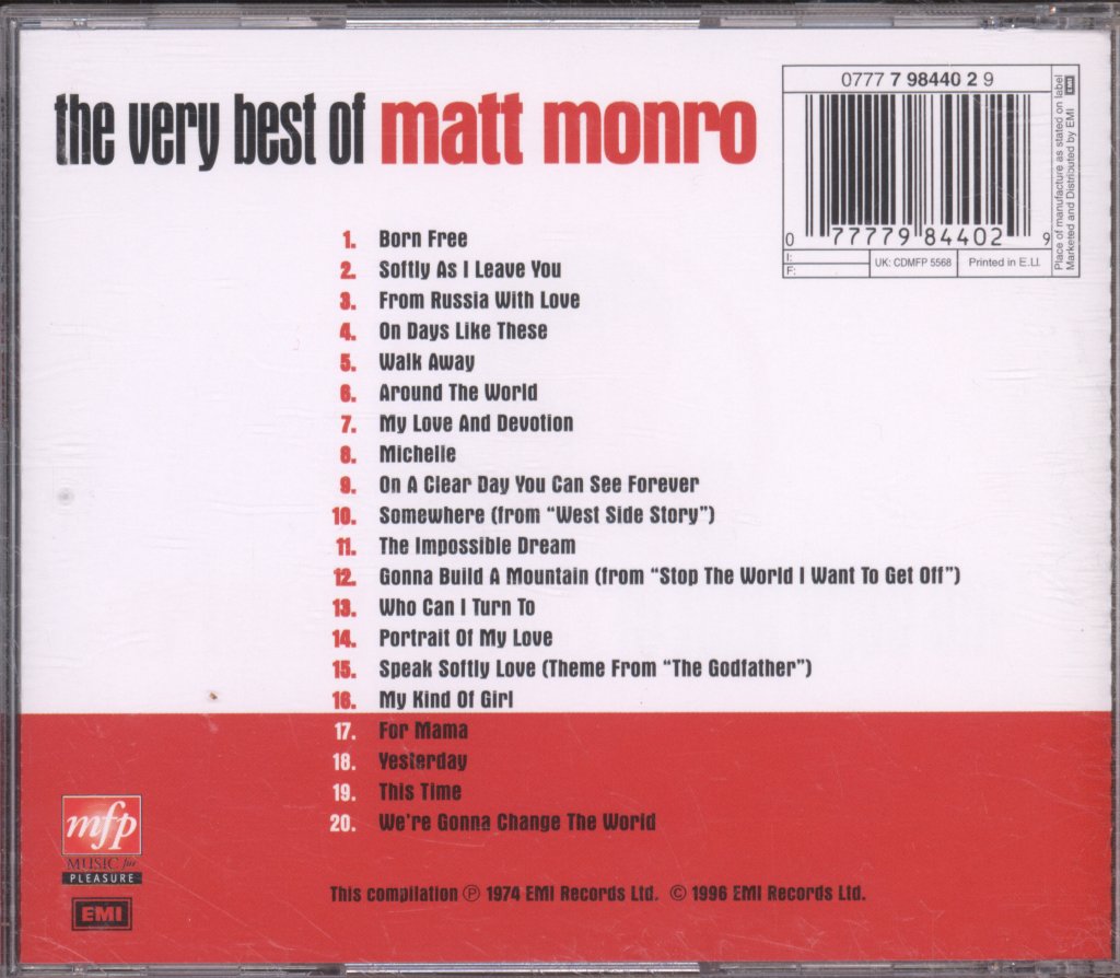 Matt Monro - Very Best Of Matt Monro - Cd