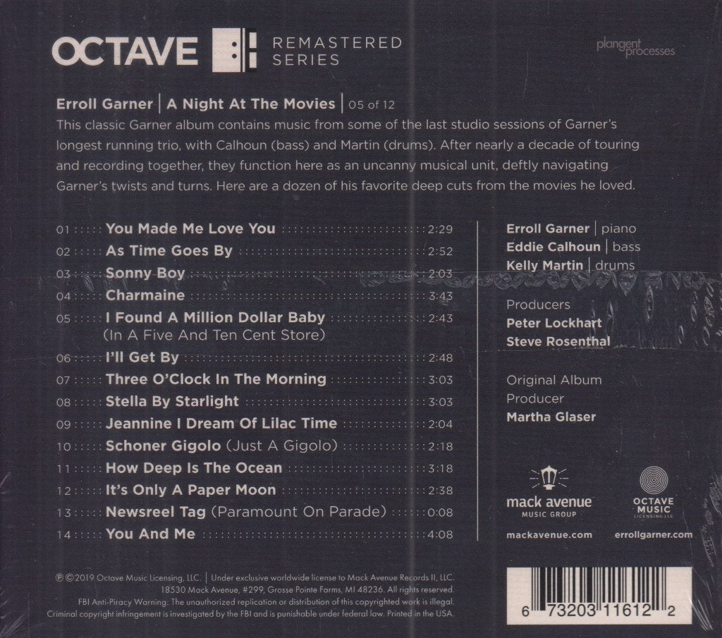 Erroll Garner - A Night At The Movies - Cd