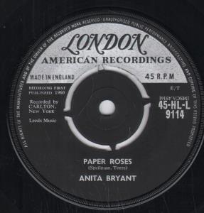 Anita Bryant - Paper Roses - 7 Inch