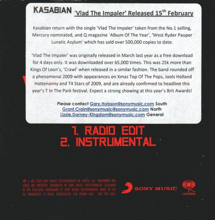 Kasabian - Vlad The Impaler - Cdr