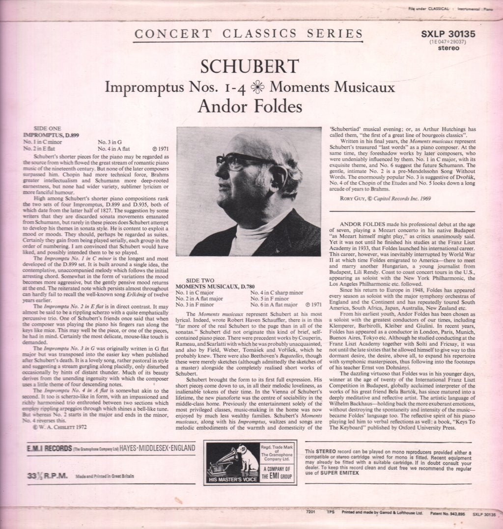 Andor Foldes - Schubert Impromptus Nos. 1-4 D.899 - Lp
