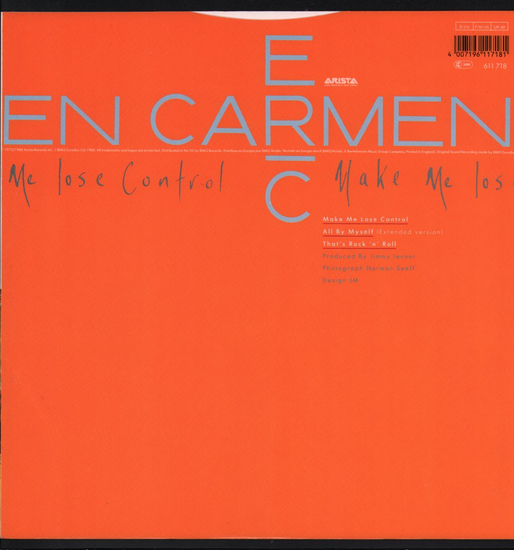 Eric Carmen - Make Me Lose Control - 12 Inch