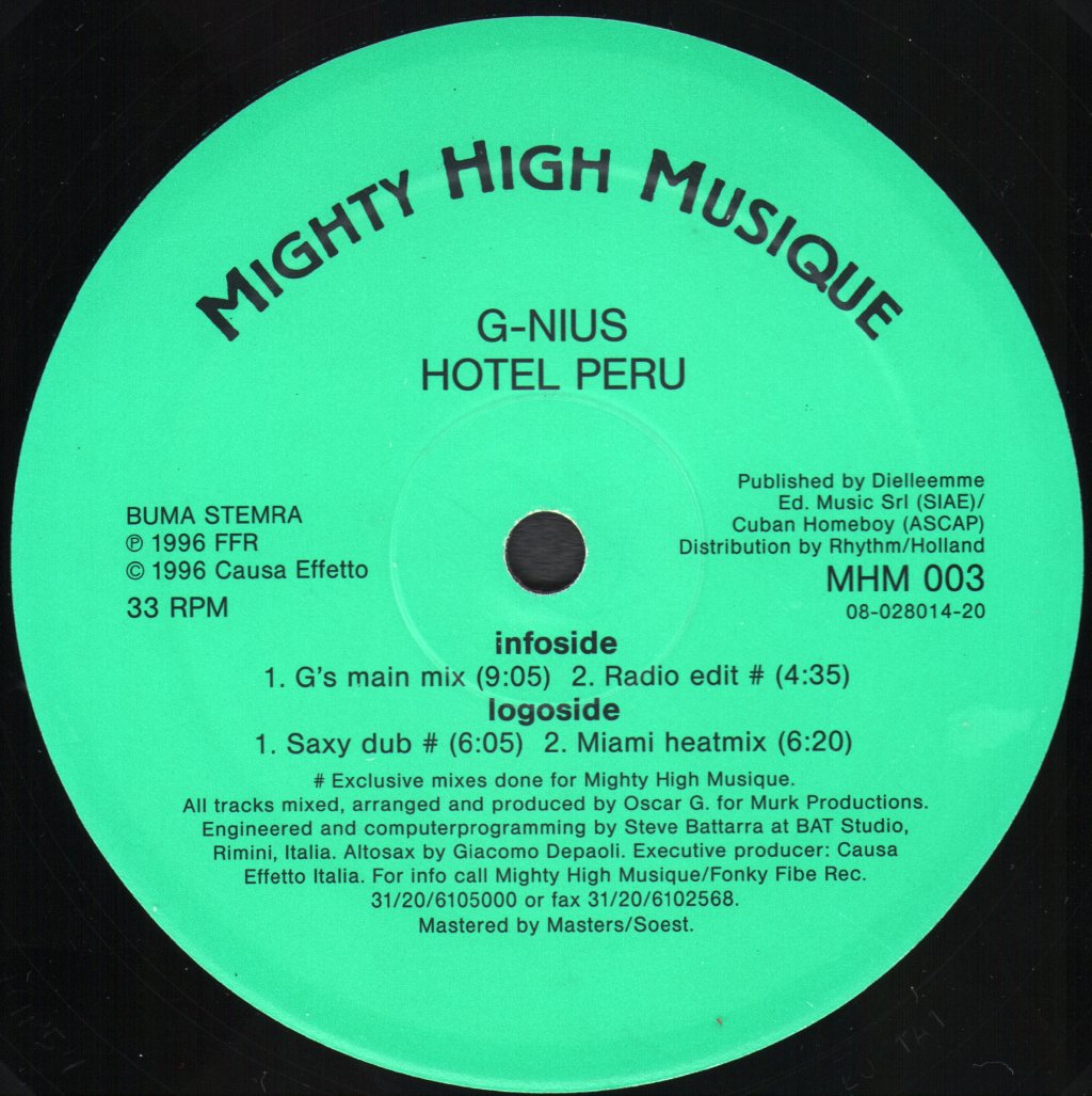 G-nius - Hotel Peru - 12 Inch
