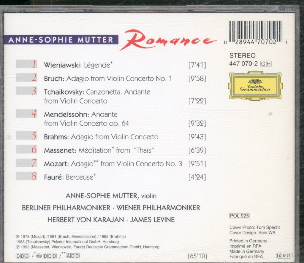 Anne-Sophie Mutter - Romance - Cd