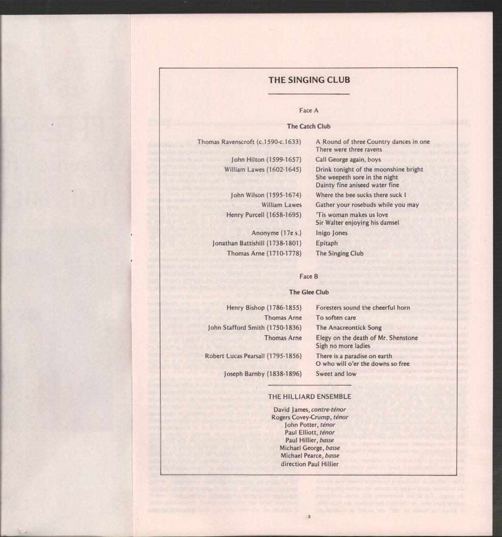 Hilliard Ensemble - Singing Club - Lp