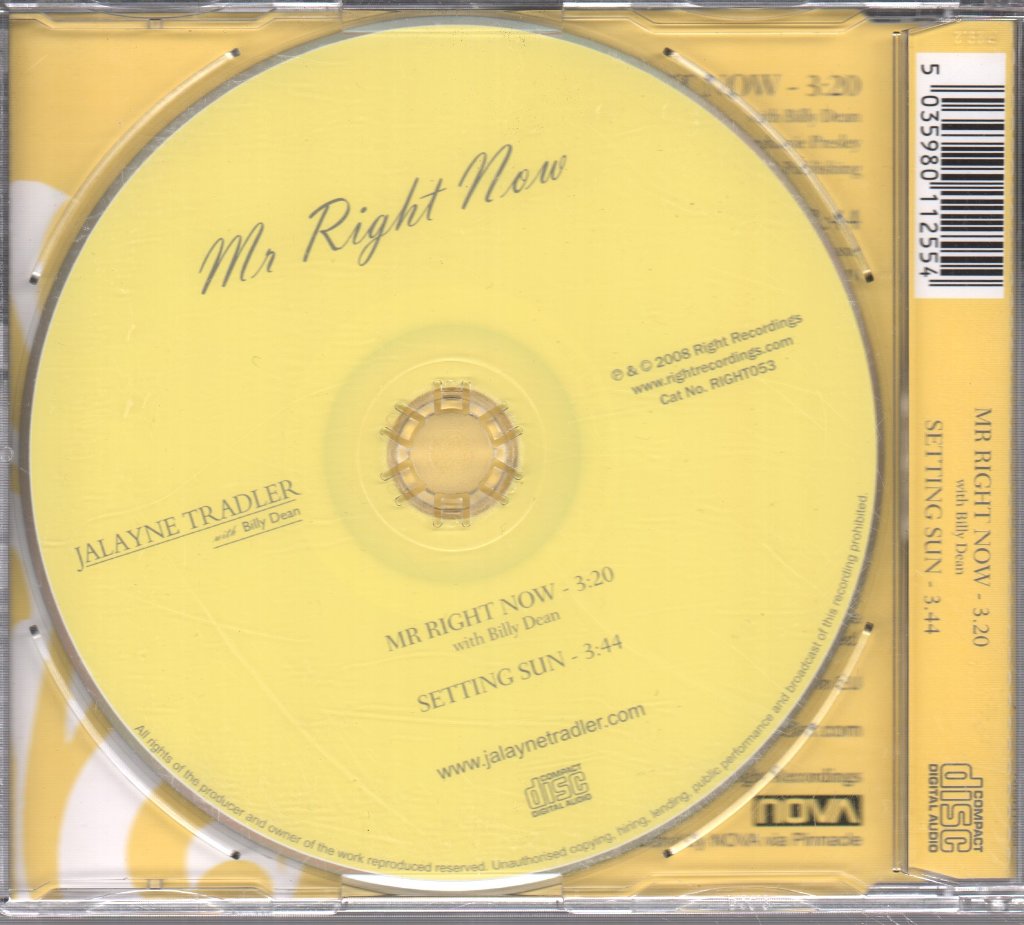 Jalayne Tradler With Billy Dean - Mr Right Now - Cd