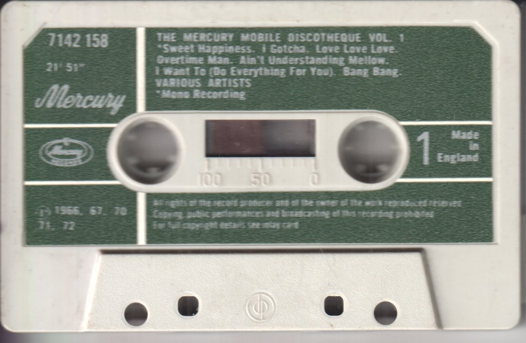 Various Artists - Mercury Mobile Discotheque - Volume 1 - Cassette