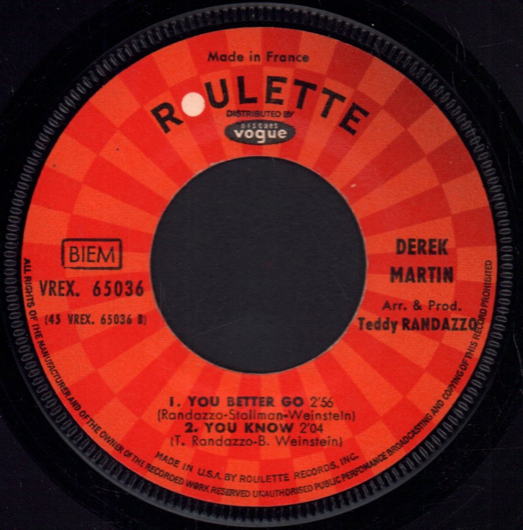Shawn Elliott / Derek Martin - Shame And Scandal In The Family / You Better Go - 7 Inch