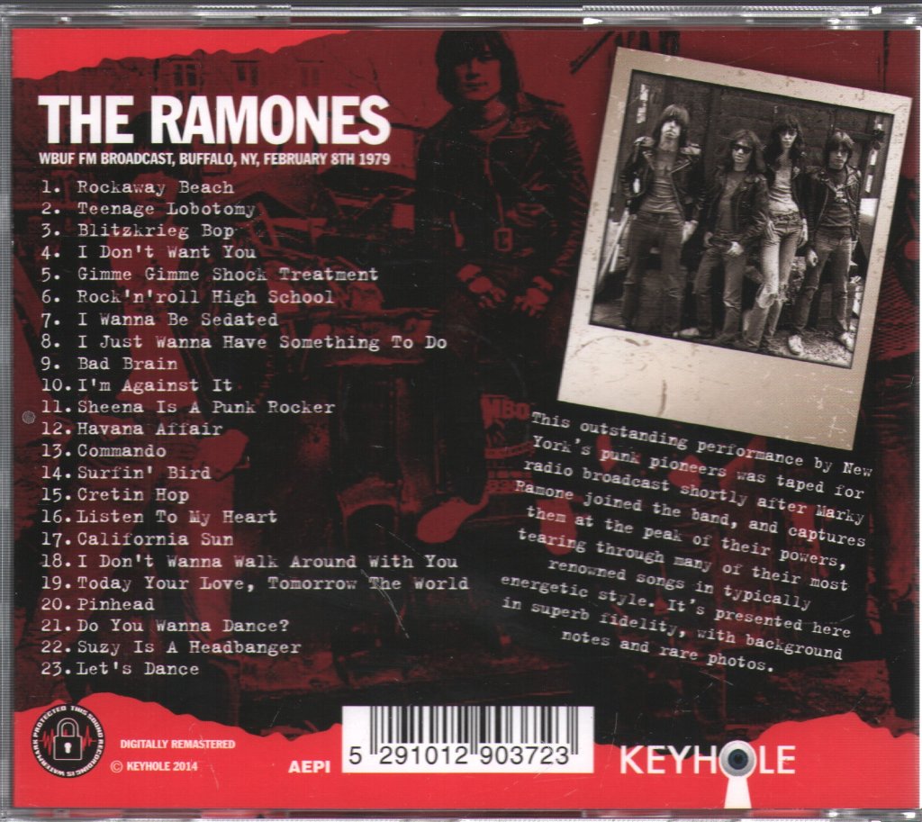 Ramones - WBUF FM Broadcast, Buffalo, NY, February 8th 1979 - Cd