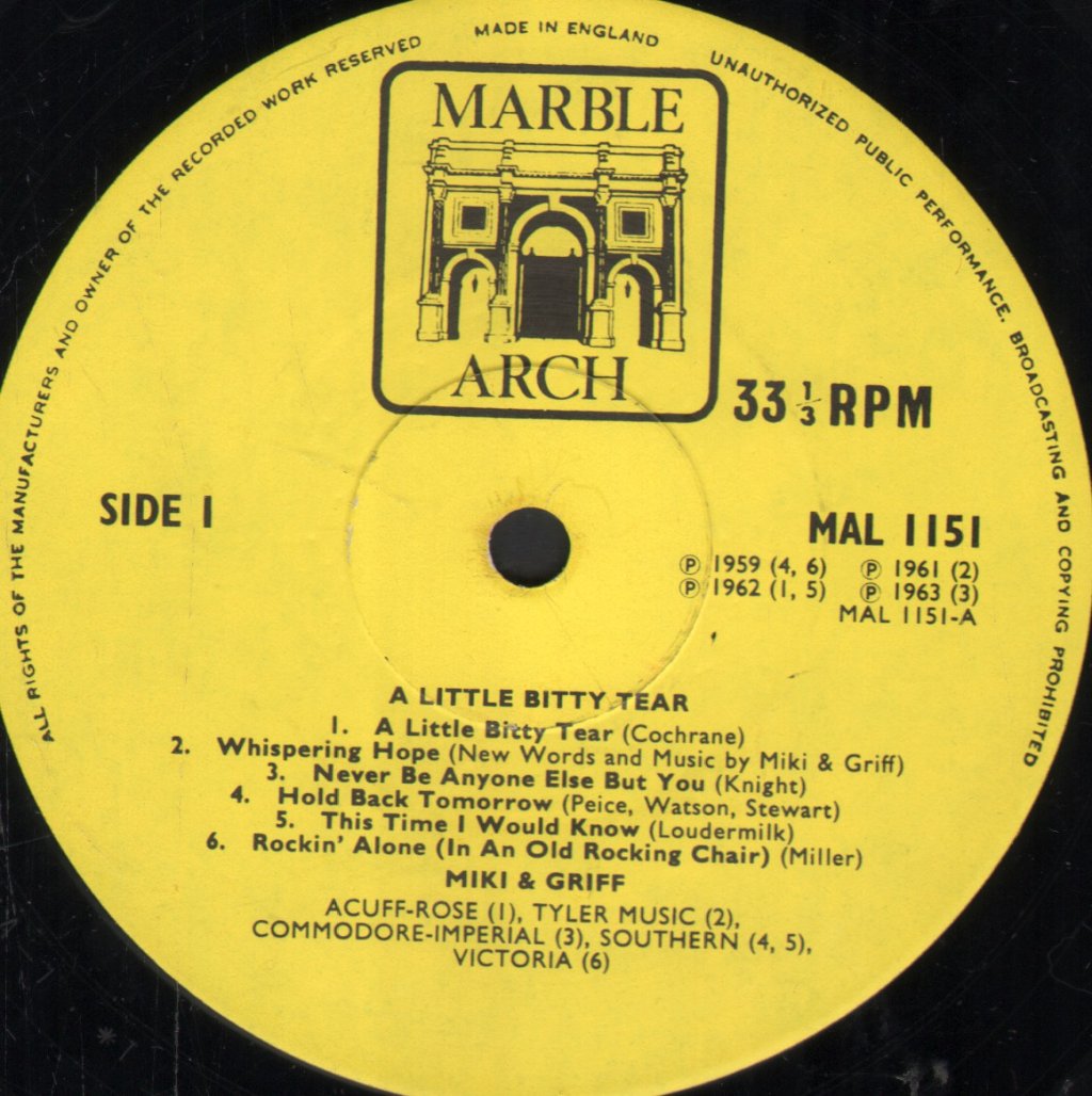 Miki And Griff - A Little Bitty Tear - Lp