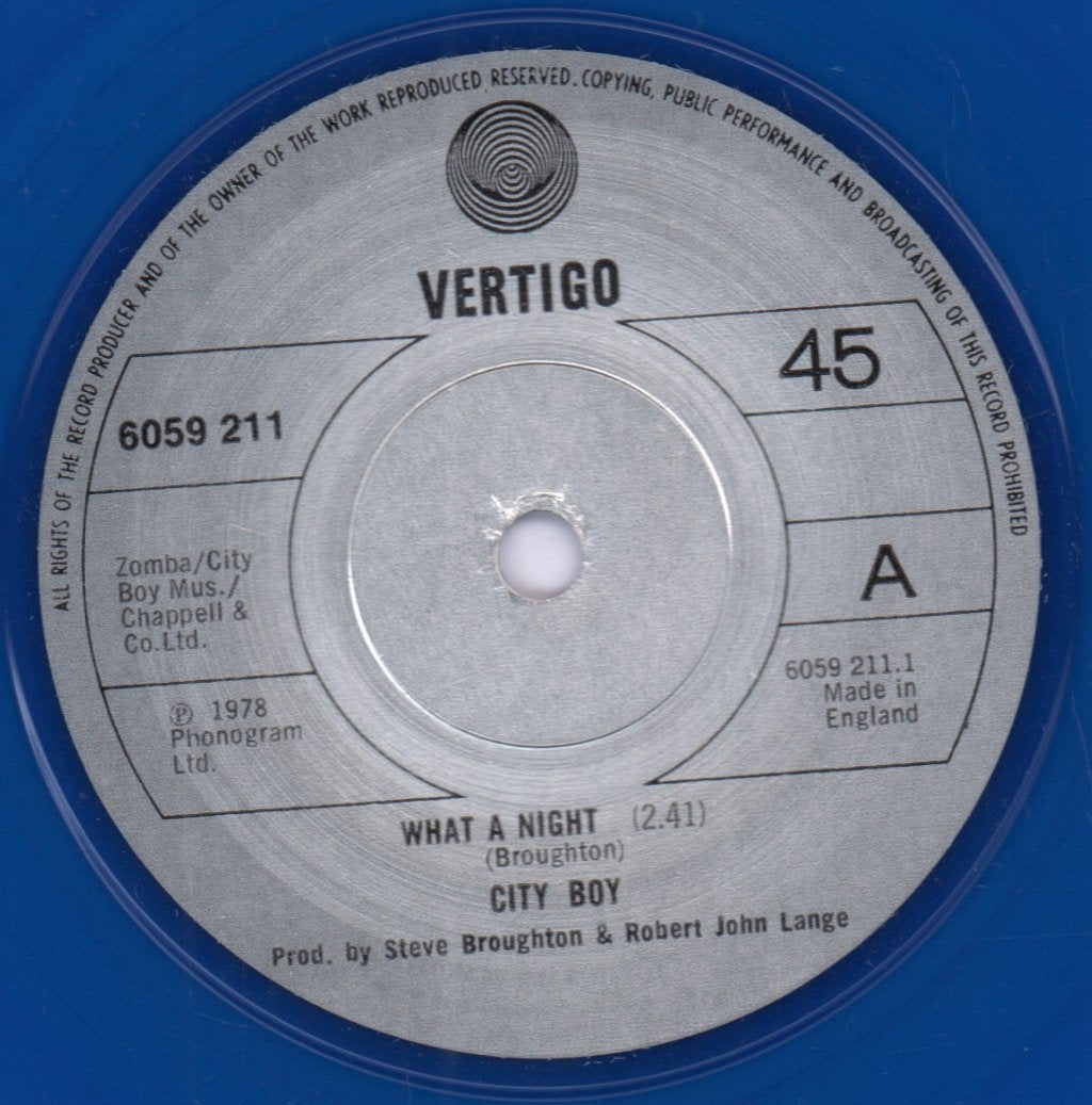 City Boy - What A Night - 7 Inch