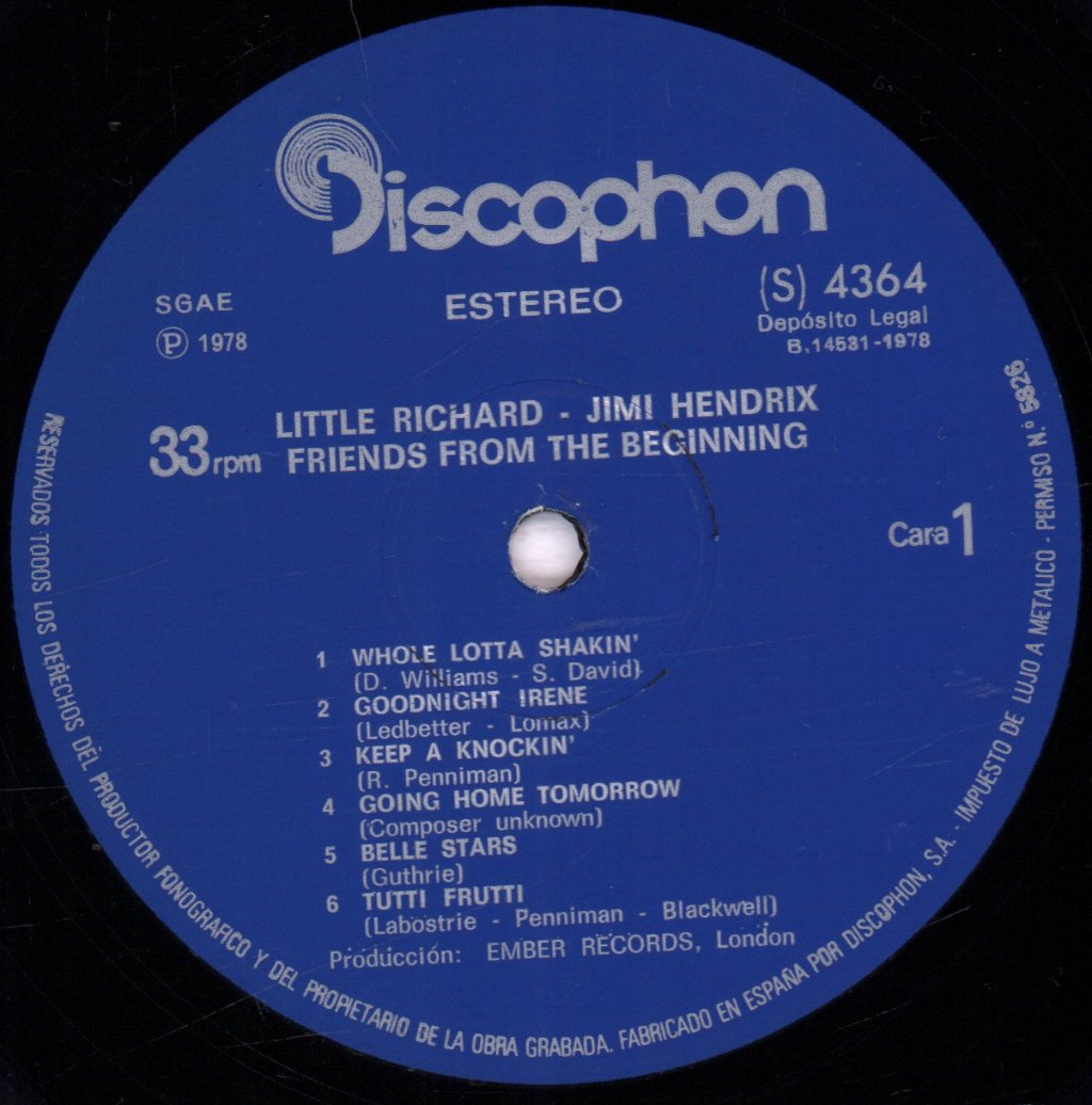 Little Richard / Jimi Hendrix - Friends From The Beginning - Lp