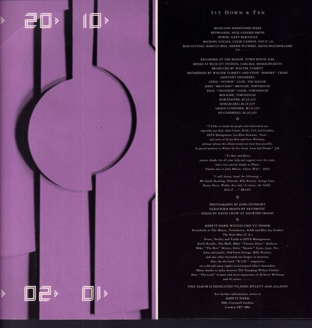 Keep It Dark - 1St Down & Ten - Lp