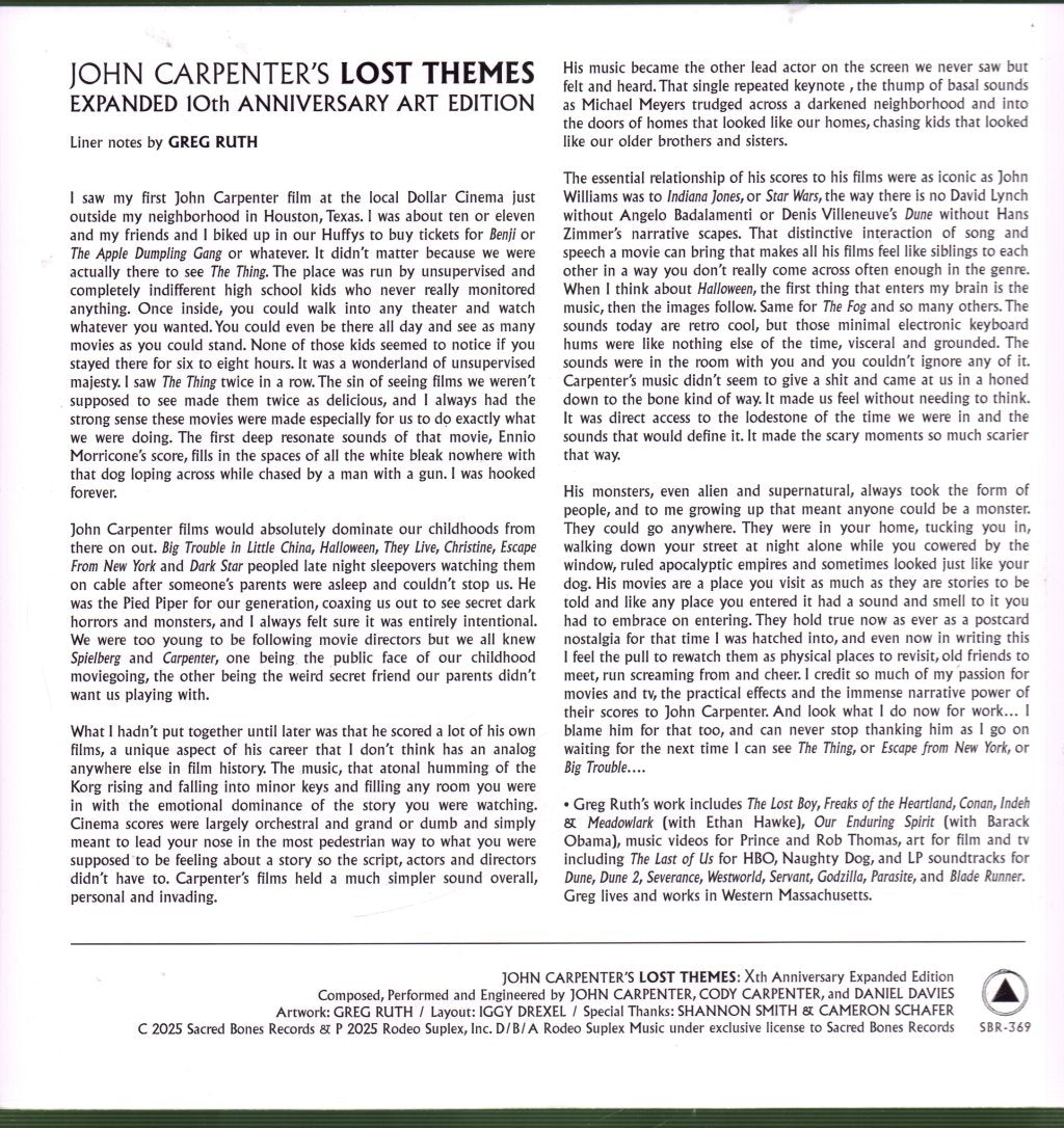 John Carpenter - Lost Themes (Expanded 10th Anniversary Art Edition) - Lp