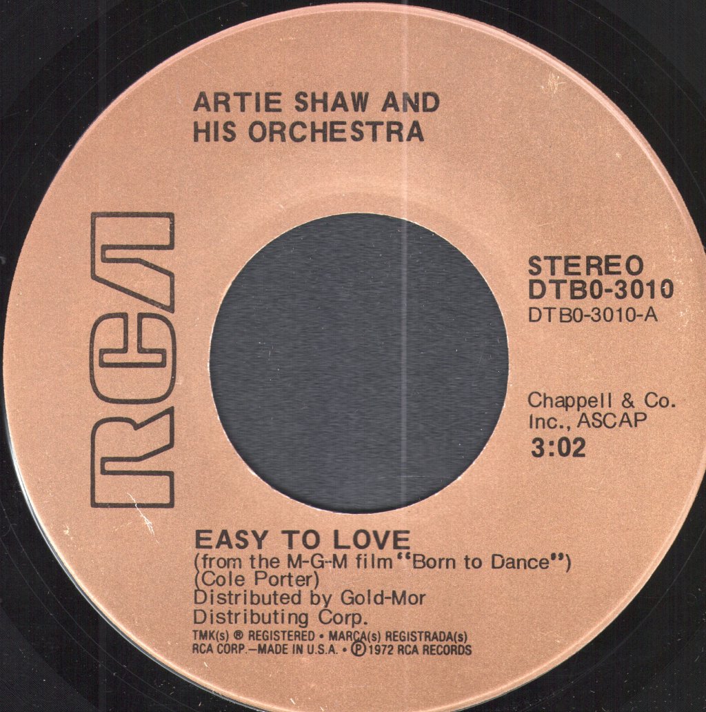 Artie Shaw And His Orchestra - Easy To Love - 7 Inch