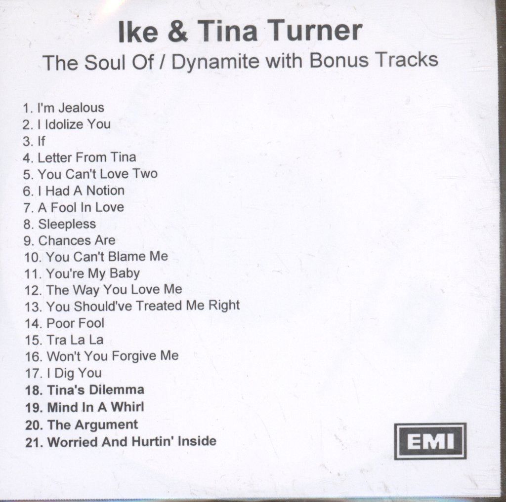 Ike & Tina Turner - Soul Of / Dynamite With Bonus Tracks - Cdr