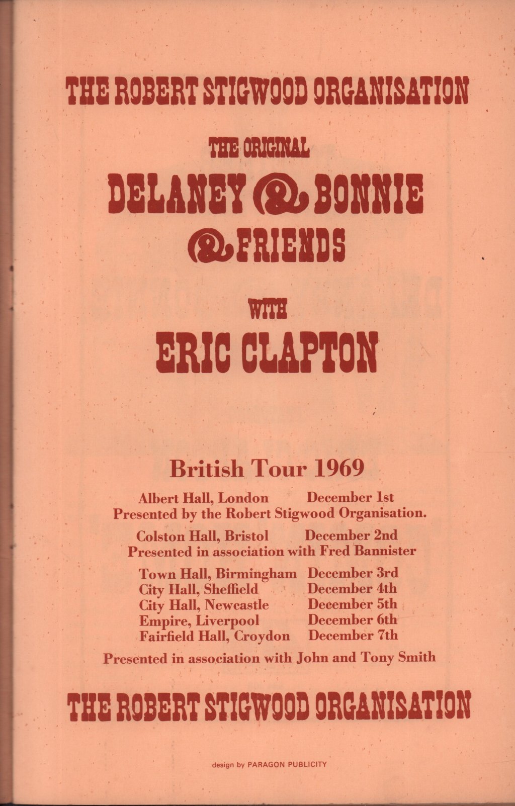delaney and bonnie / eric clapton / p.p. arnold / ashton gardner and dyke - british tour 1969 - Tour Programme