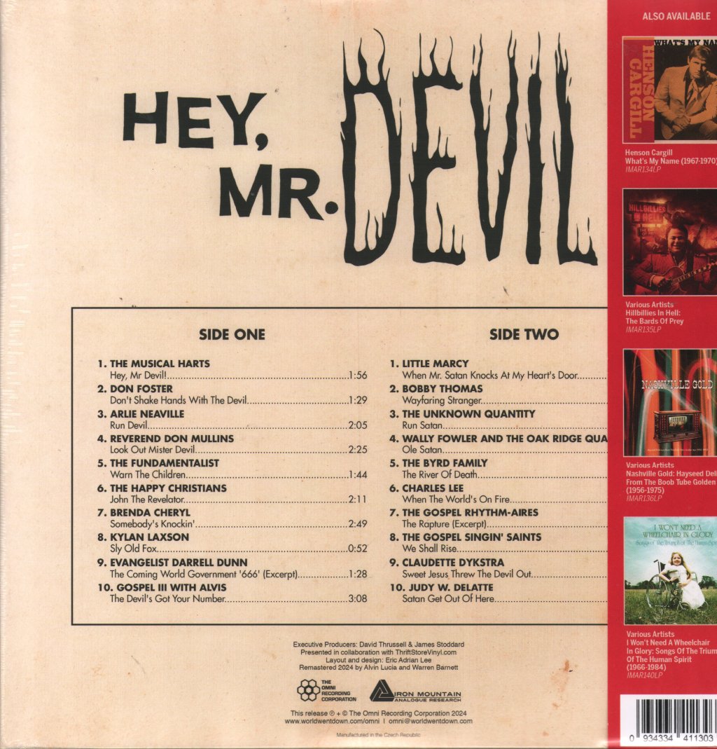 Various Artists - Hey, Mr Devil: Apocalyptic Gospel And Rapture Rockabilly From Private Press Prophets (1964-1984) - Lp