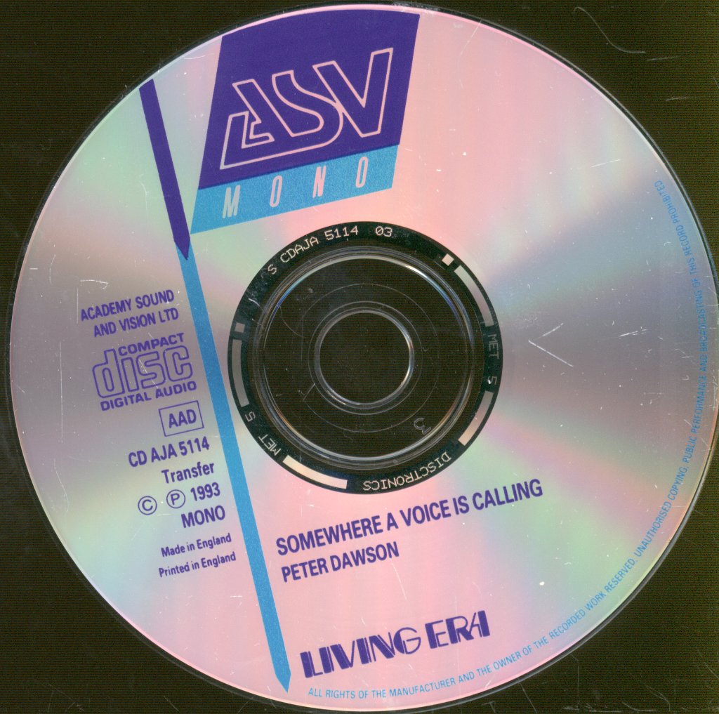 Peter Dawson - Somewhere A Voice Is Calling - Cd