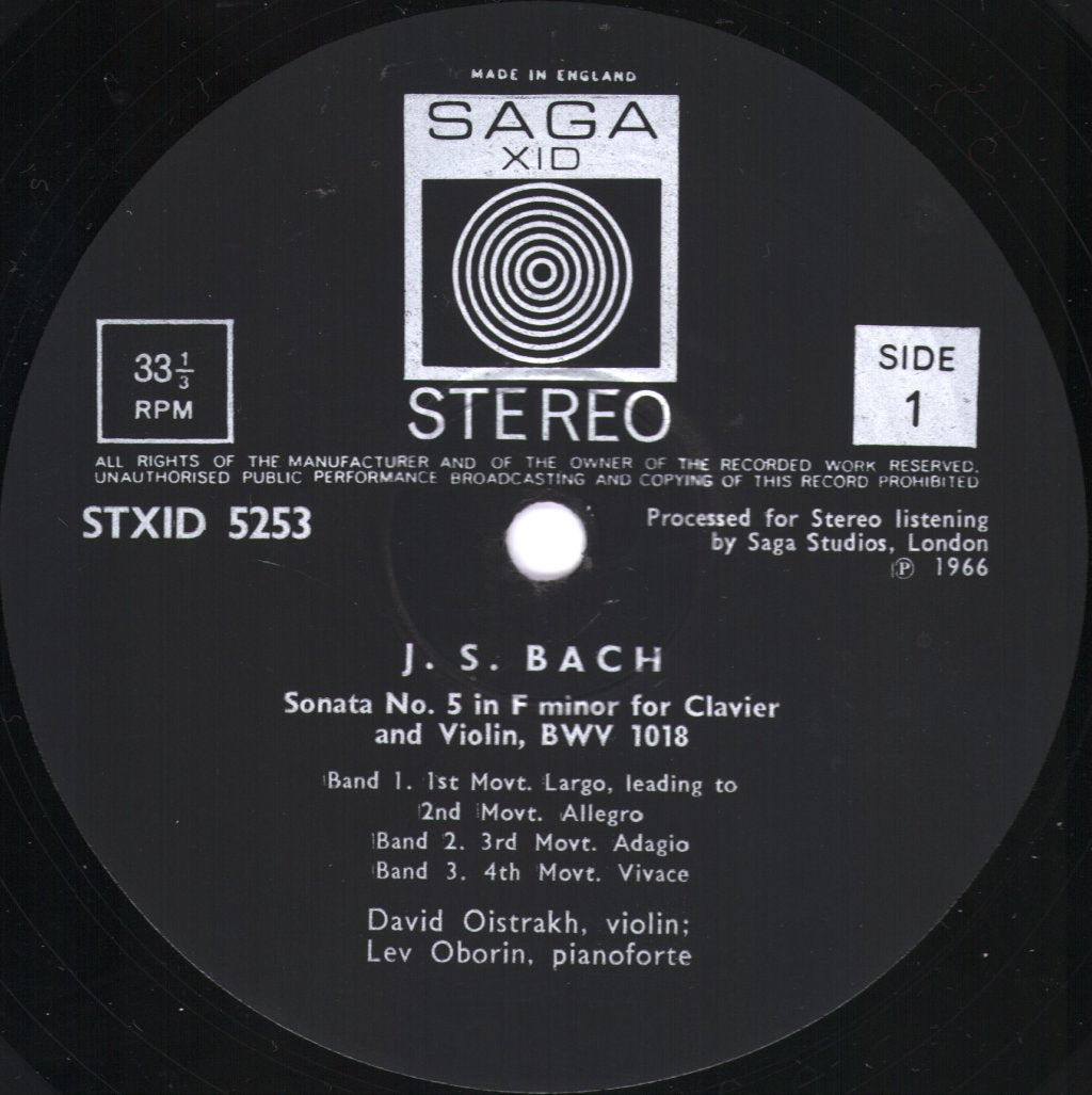 David Oistrakh / Lev Oborin - Plays J.S. Bach - Lp