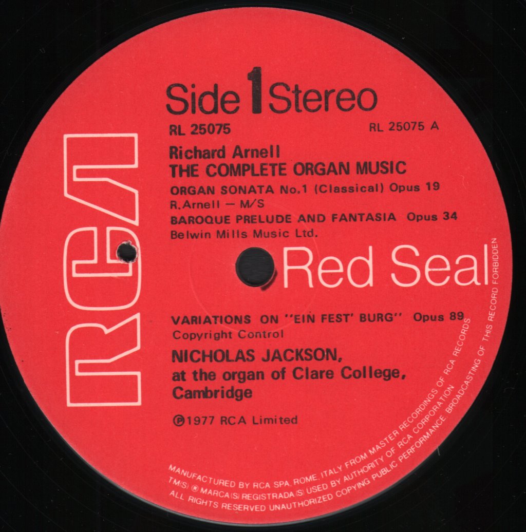 Richard Arnell - Complete Organ Music - Lp