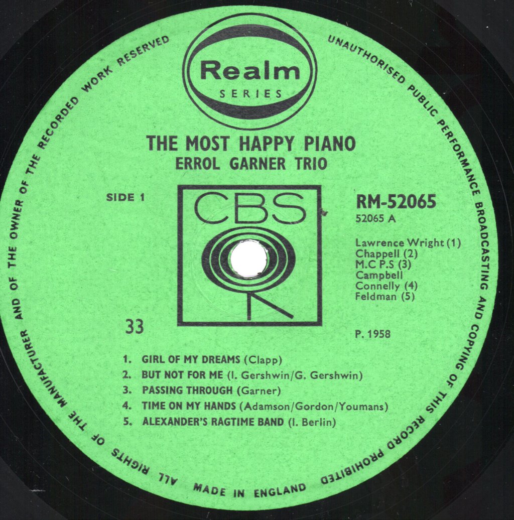 Erroll Garner - Most Happy Piano - Lp