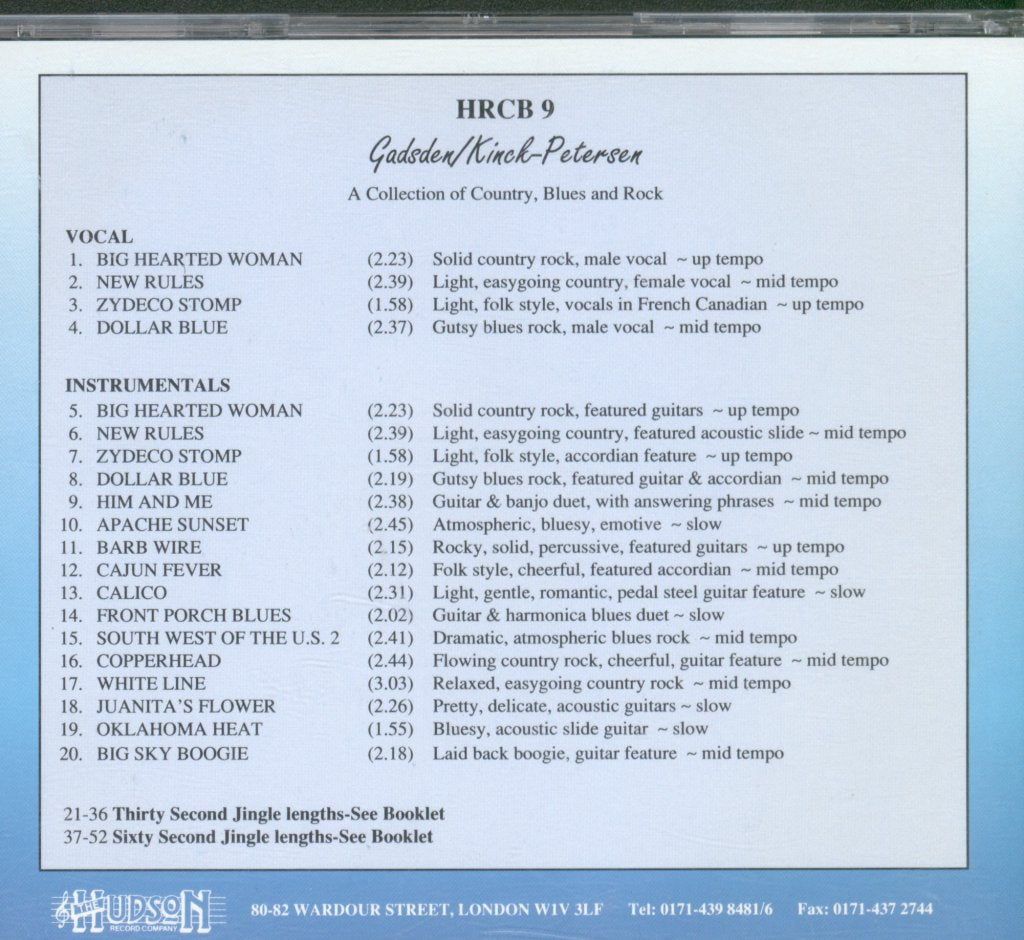 Gadsden/Kinch-Petersen - South West Of The U.S. 2 - Cd