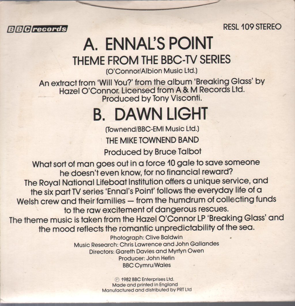 Hazel O'Connor - Ennal's Point - 7 Inch
