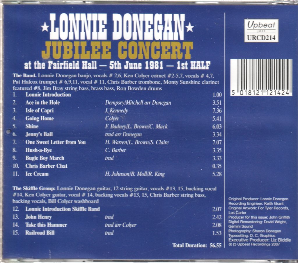 Lonnie Donegan - Jubilee Concert 1st Half - Cd