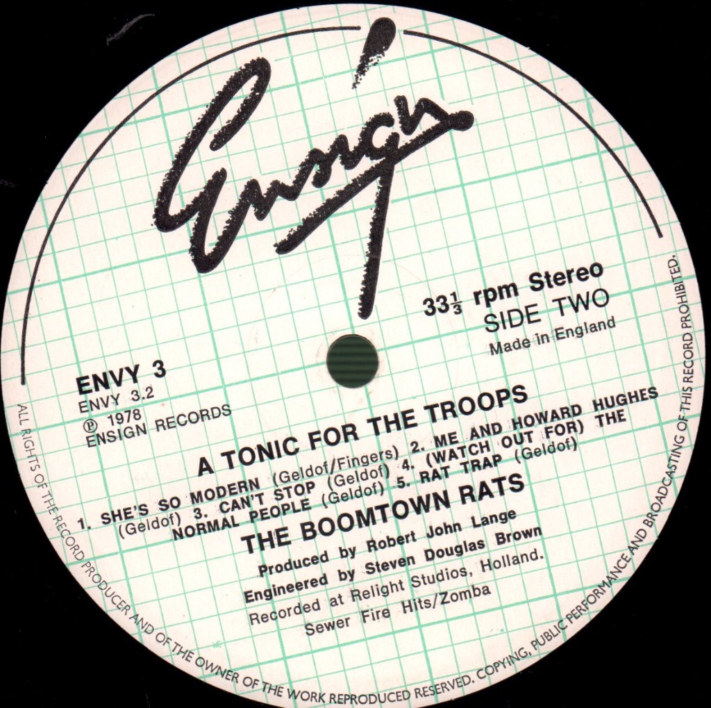 Boomtown Rats - A Tonic For The Troops - Lp