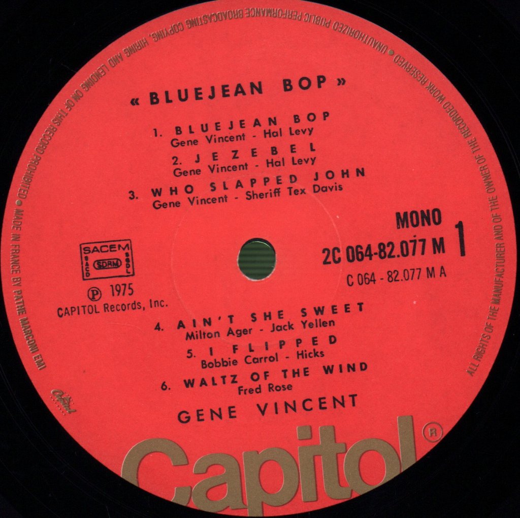 Gene Vincent And His Blue Caps - Bluejean Bop - Lp
