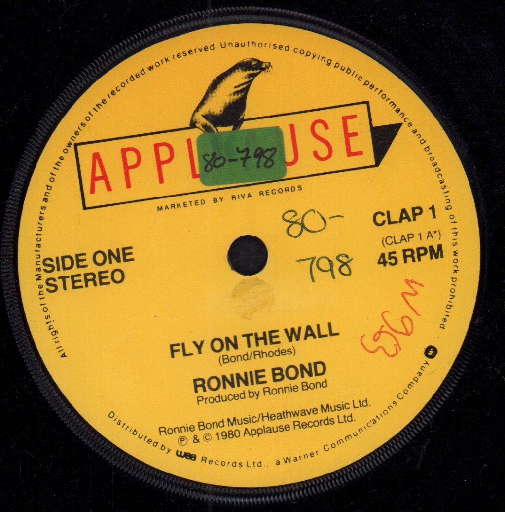 Ronnie Bond - Fly On The Wall - 7 Inch
