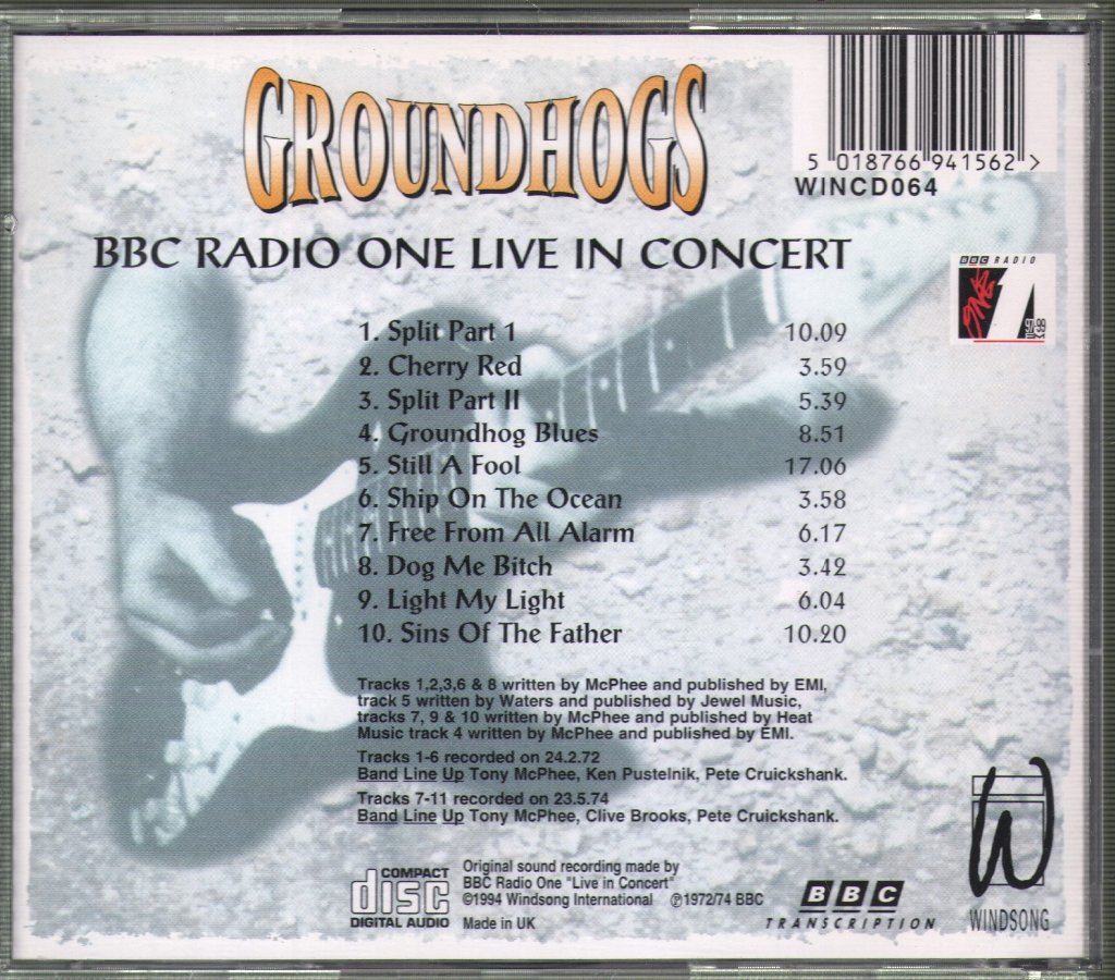Groundhogs - BBC Radio One Live In Concert - Cd