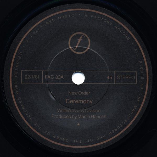 New Order - Ceremony - 7 Inch