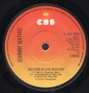 Johnny Mathis - I'm Stone In Love With You - 7 Inch