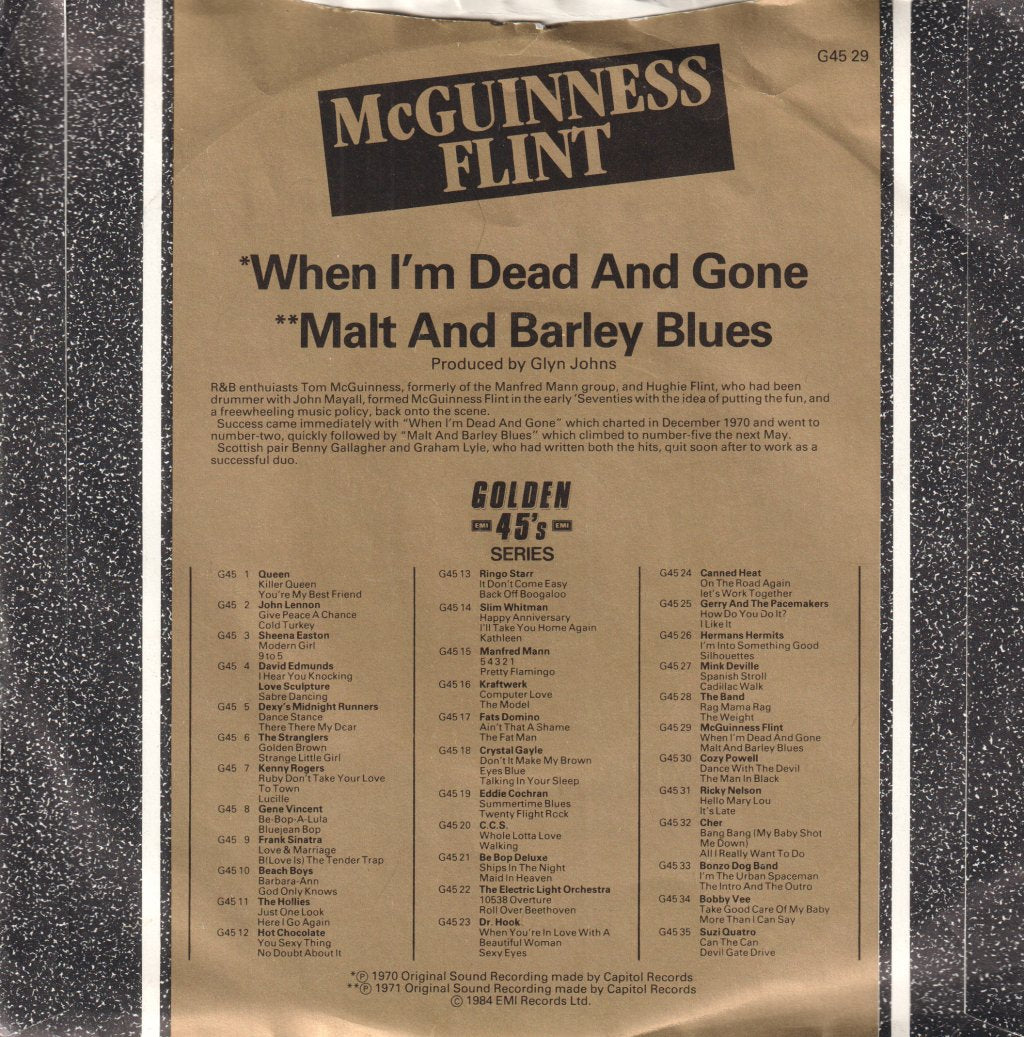 McGuinness Flint - When I'm Dead And Gone - 7 Inch