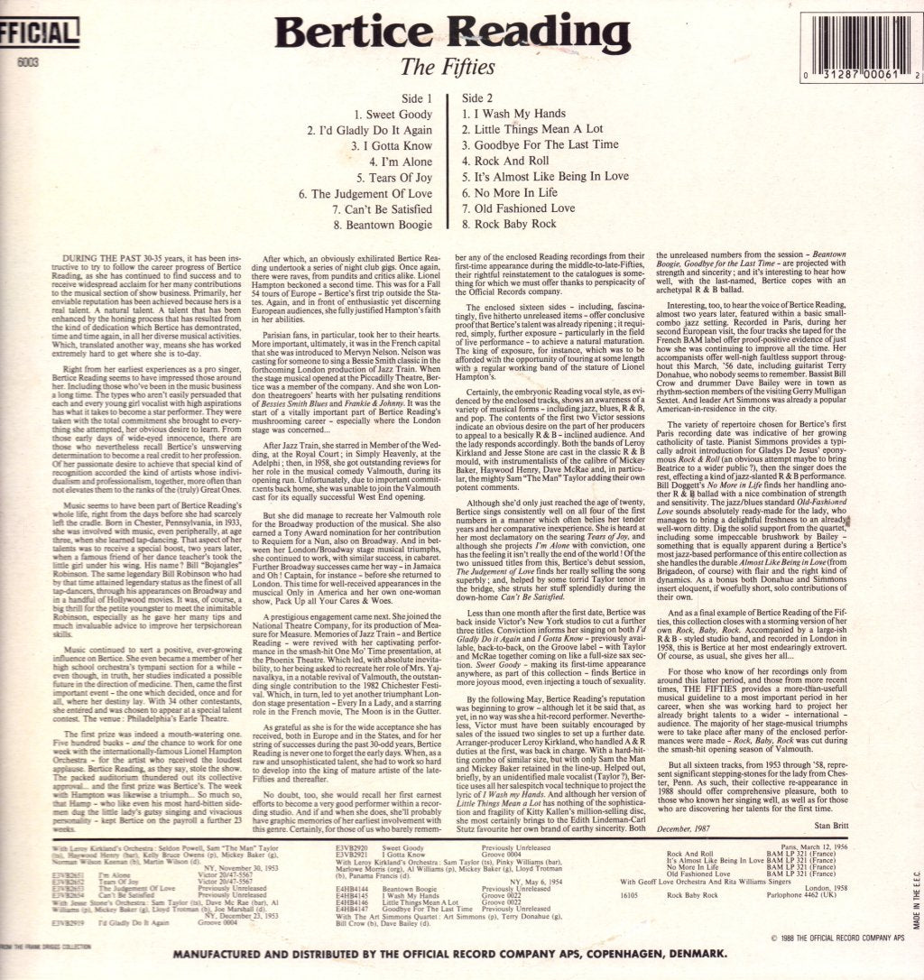 Bertice Reading - Fifties - Lp