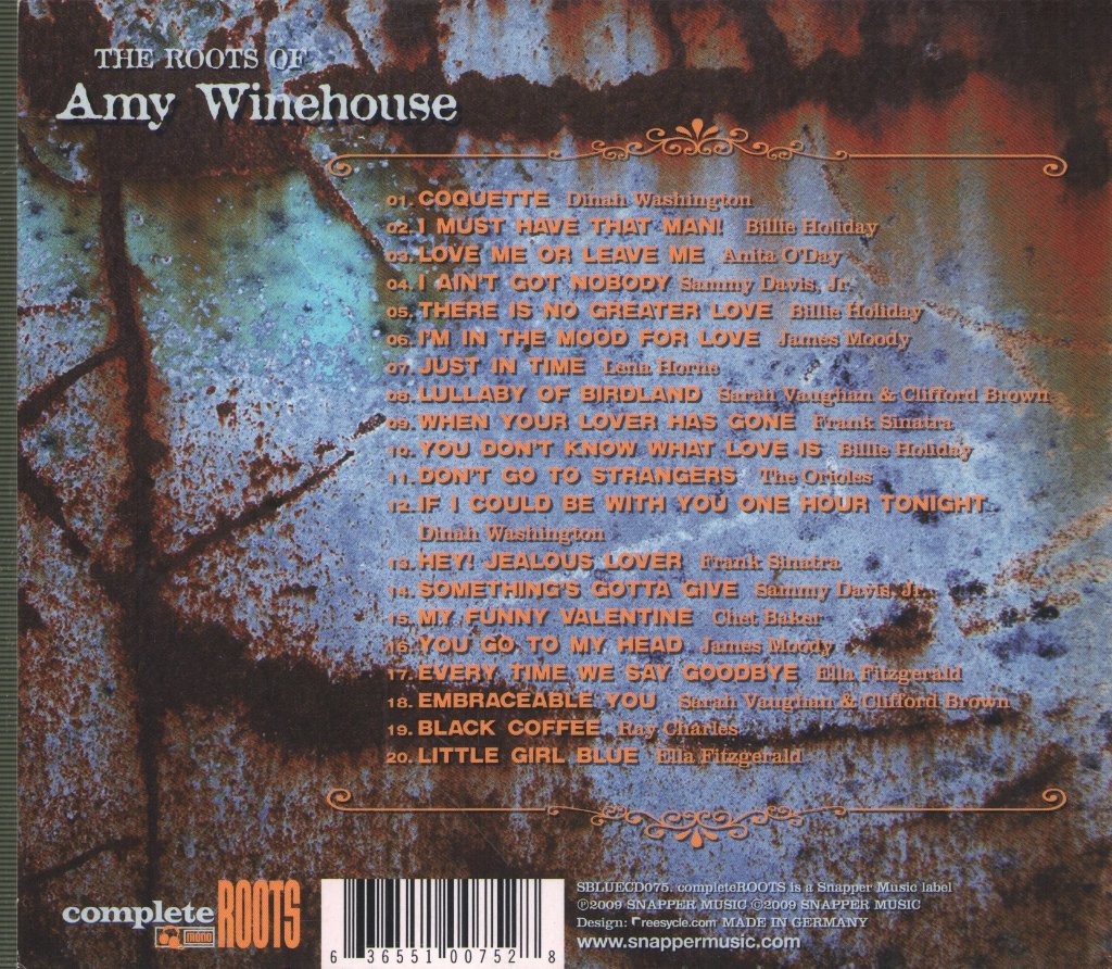 Various Artists - Roots Of Amy Winehouse (20 Jazz, Blues And Soul Songs Which Inspired The Voice Of The Noughties) - Cd