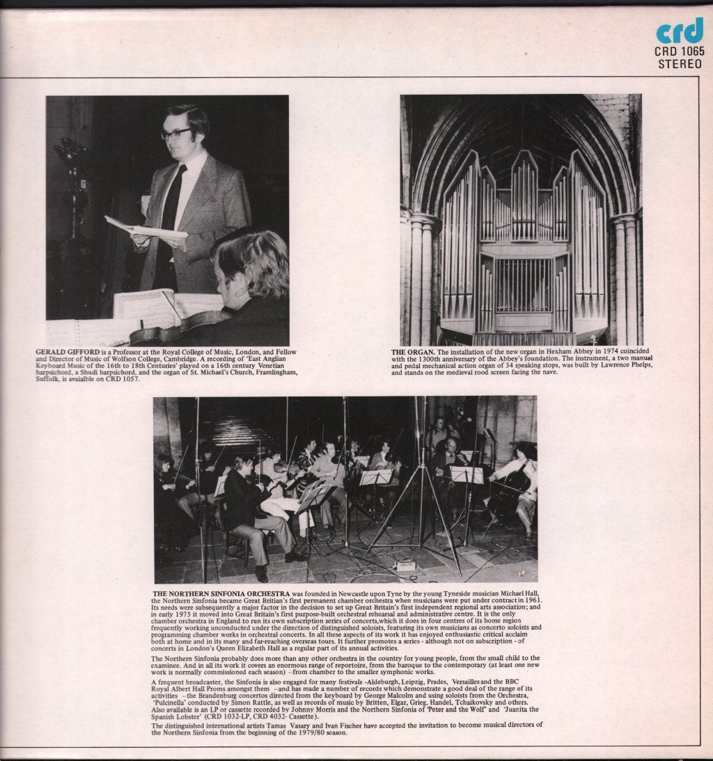 Gerald Gifford / Northern Sinfonia Orchestra - John Stanley - Six Organ Concertos Op.10 - Lp