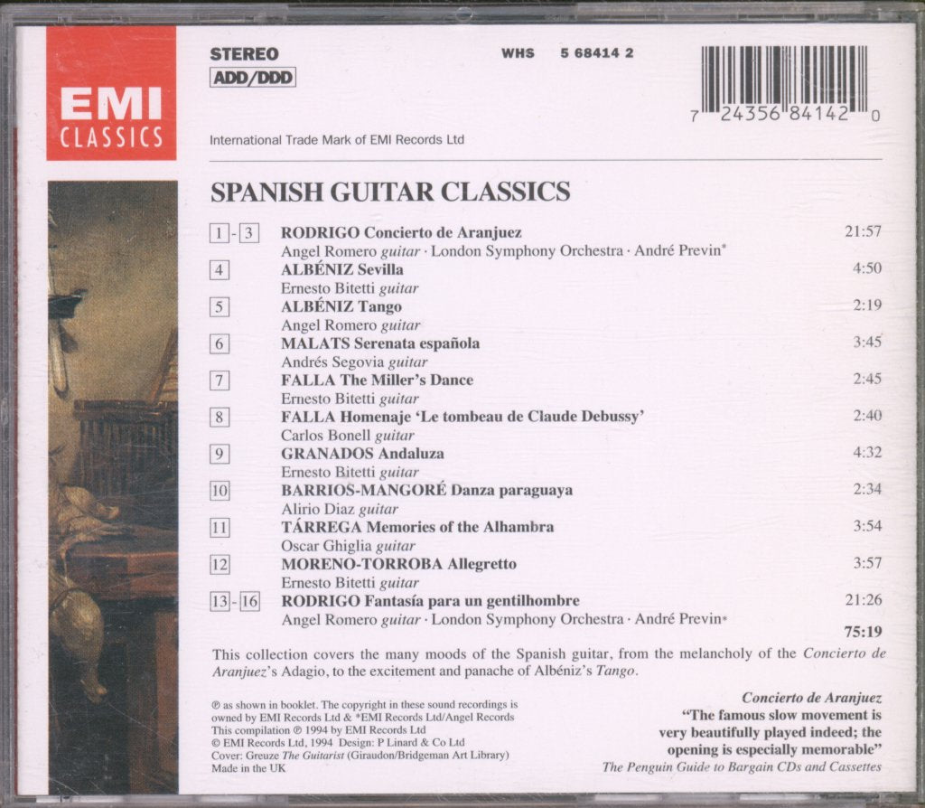 Angel Romero, Andrés Segovia, André Previn - Rodrigo - Spanish Guitar Classics - Cd