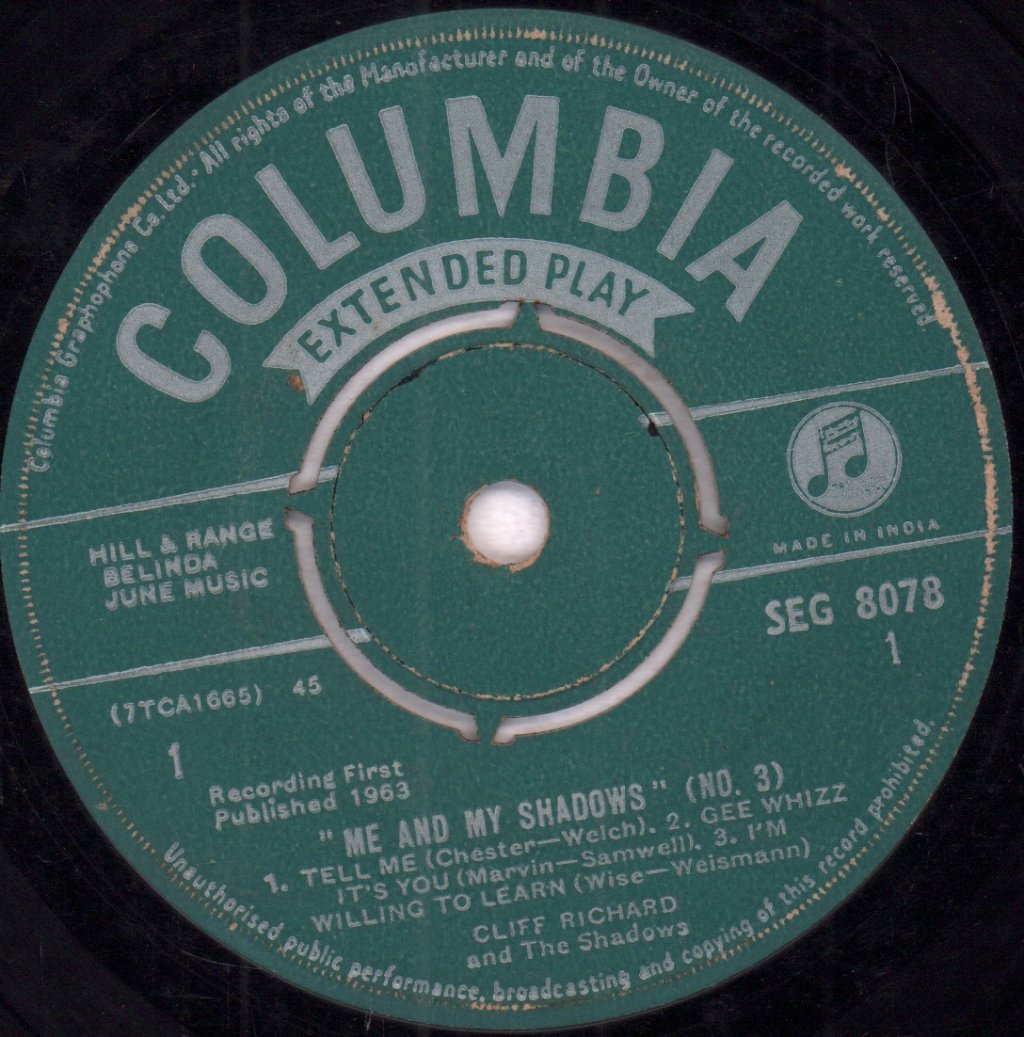 Cliff Richard And The Shadows - me and my shadows no. 3 - 7 Inch