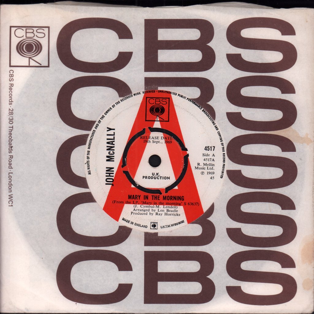 John Macnally - Mary In The Morning - 7 Inch