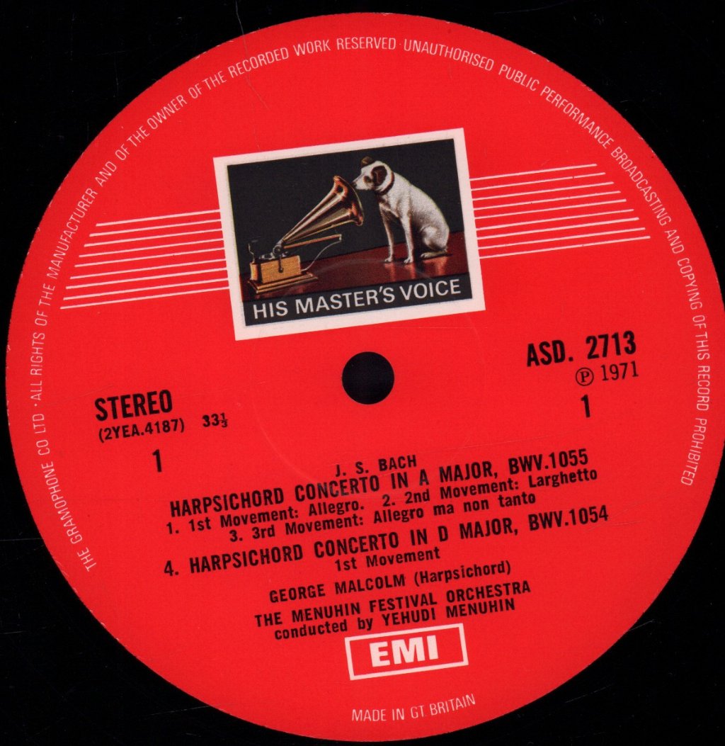 George Malcolm - bach Harpsichord Concertos, Vol. 2 - Lp