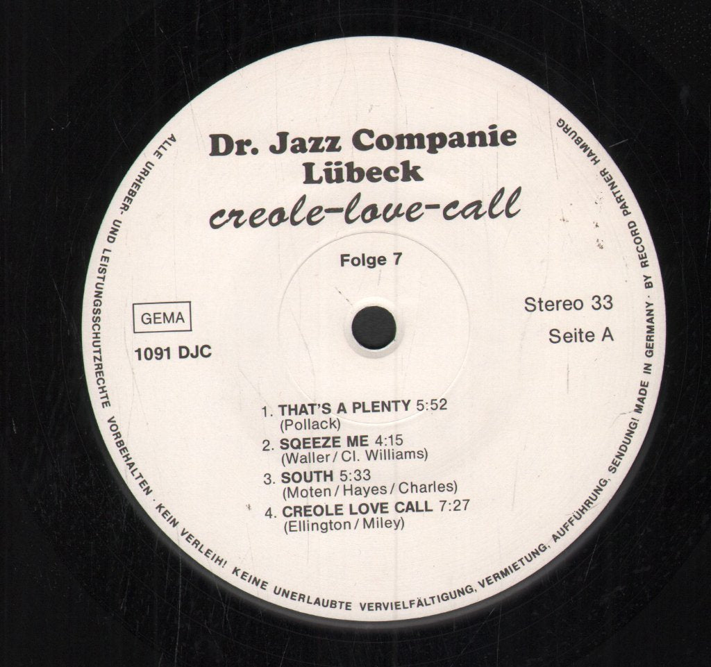Dr. Jazz Companie Lubeck - Creole Love Call - Lp
