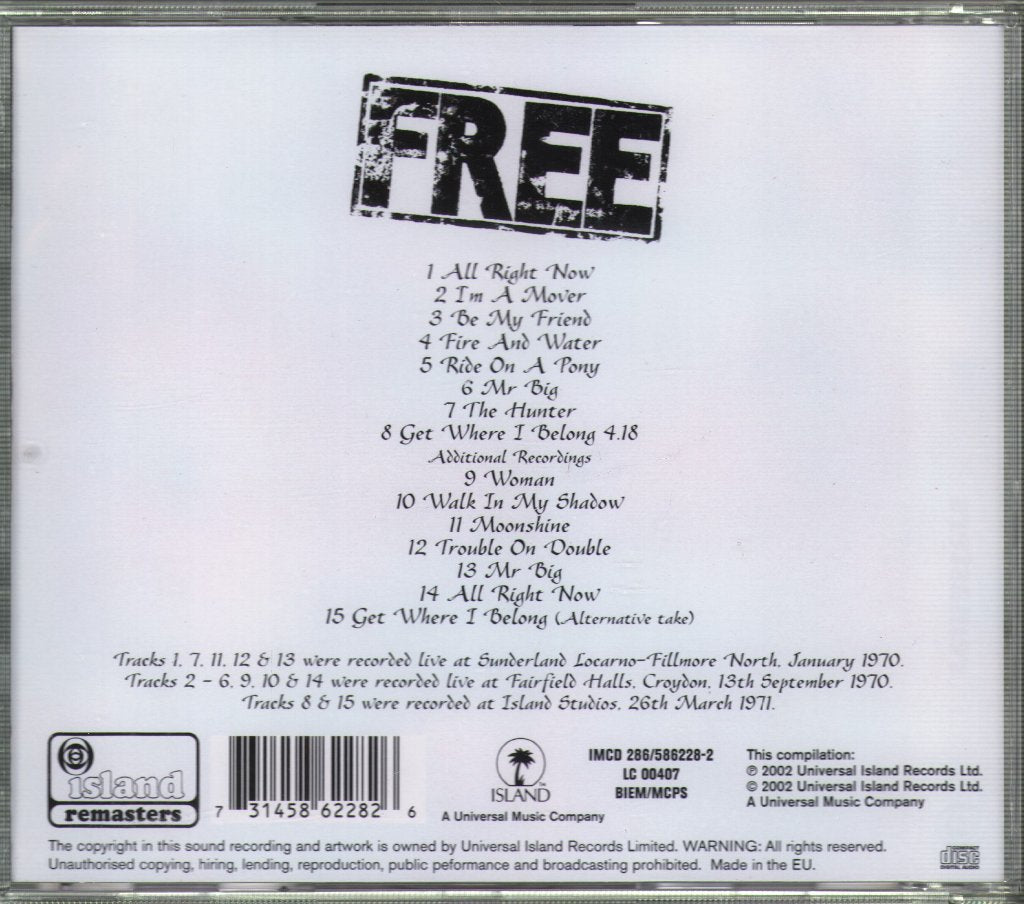 Free - Free Live - Cd