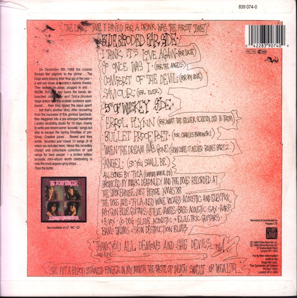 Dogs D'amour - A Graveyard Of Empty Bottles - 10 Inch