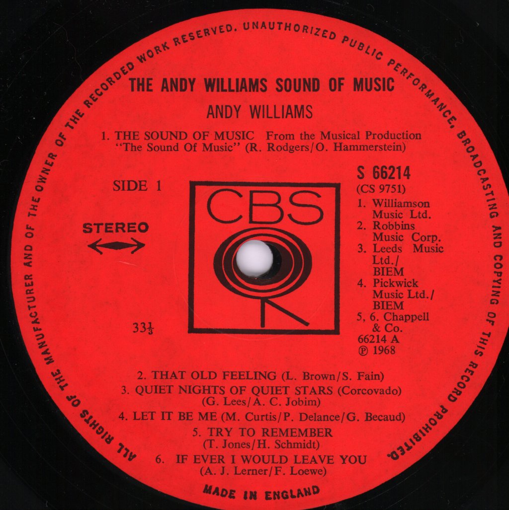 Andy Williams - Andy Williams Sound Of Music - Double Lp
