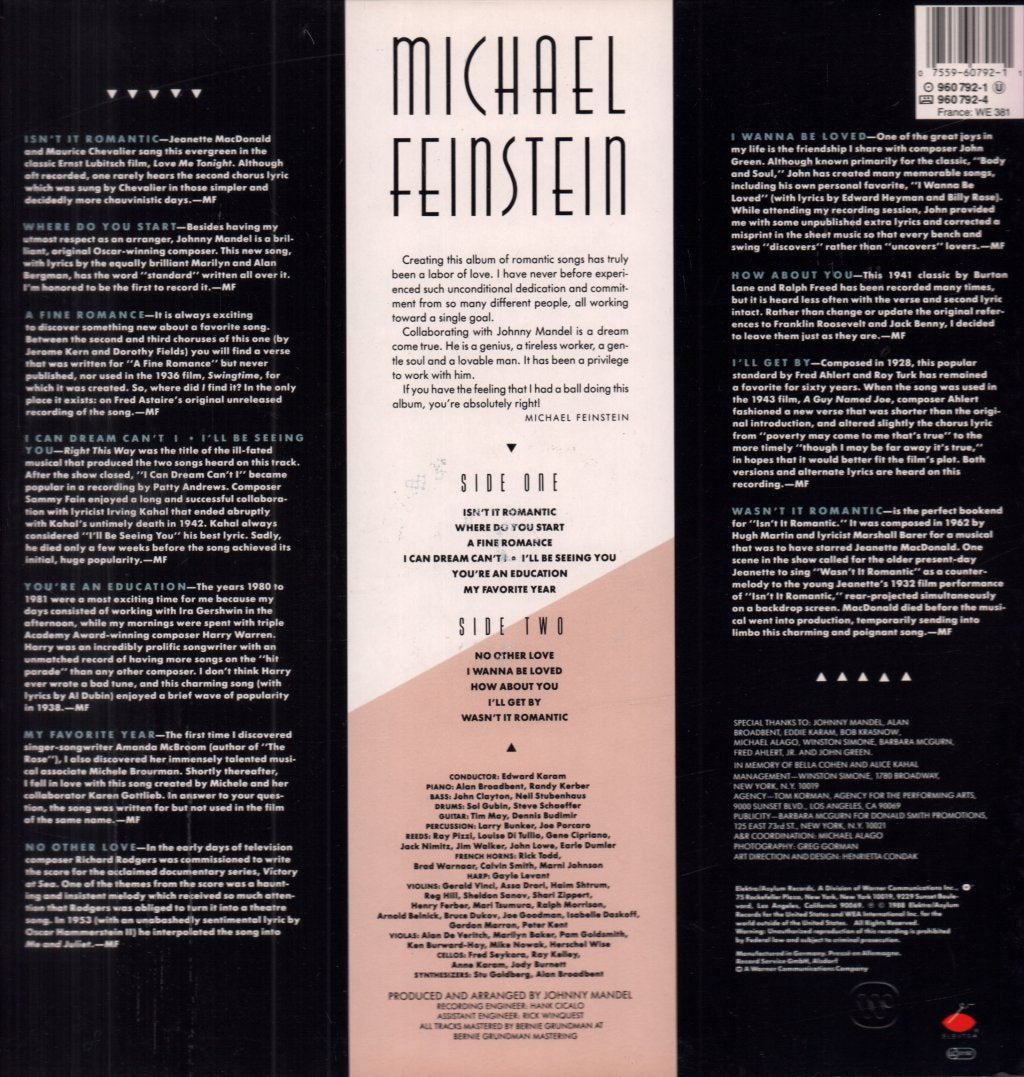 Michael Feinstein - Isn't It Romantic - Lp